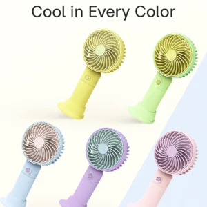 Mini Handheld USB Fan – Colorful Rechargeable Portable Fan for Summer | Desk & Travel Use