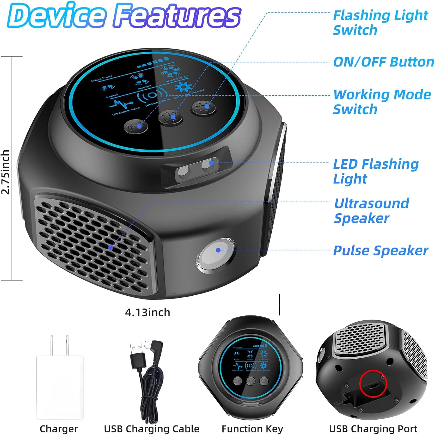 2026 Upgraded Mouse Repellent Ultrasonic Plug in Mice Repellent Indoor Control for Rodent Rat Mouse Mice Squirrel 3 IN1 Electronic Repellent Devices for House Garage Basement Attic 2 Pack - Image 7