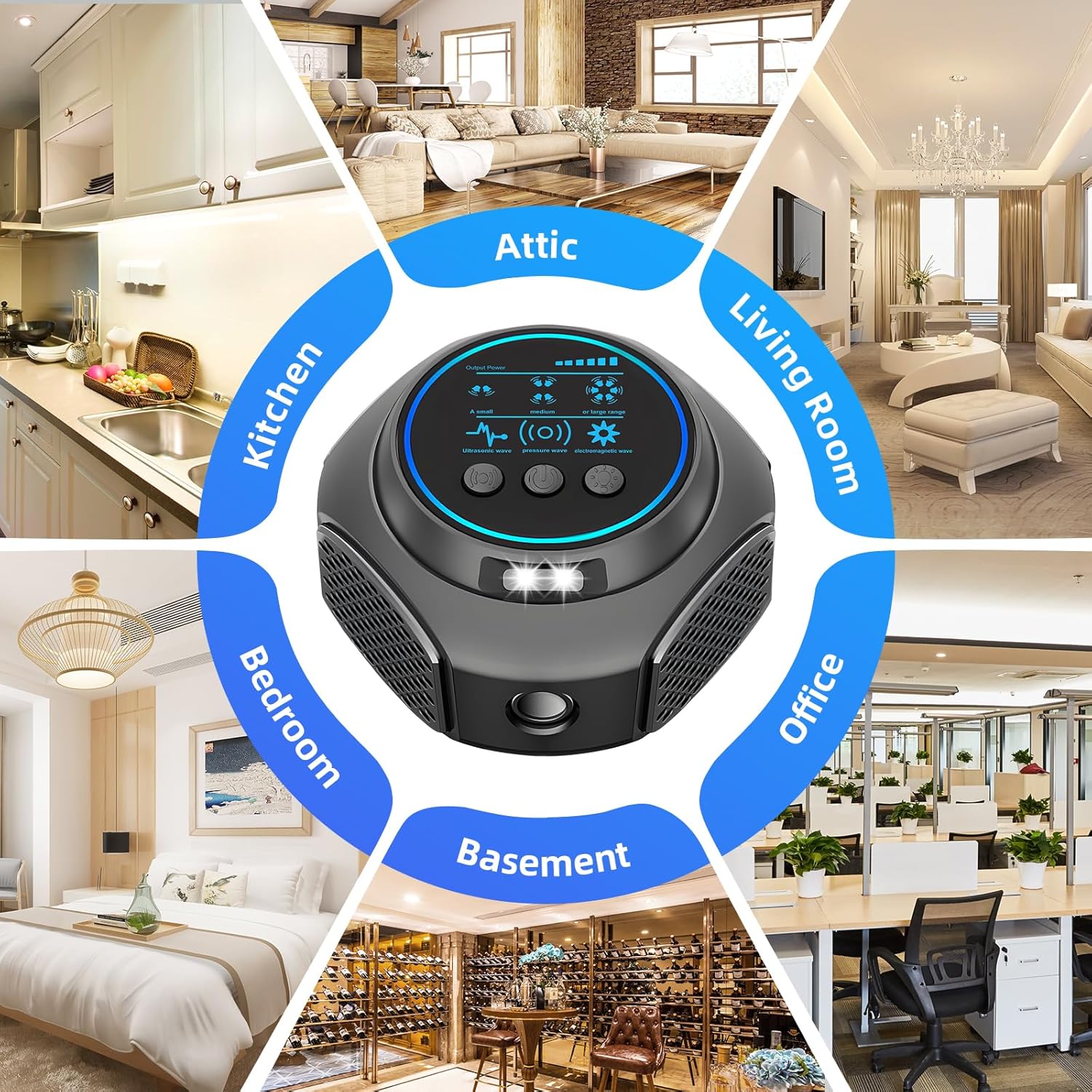 2026 Upgraded Mouse Repellent Ultrasonic Plug in Mice Repellent Indoor Control for Rodent Rat Mouse Mice Squirrel 3 IN1 Electronic Repellent Devices for House Garage Basement Attic 2 Pack - Image 8