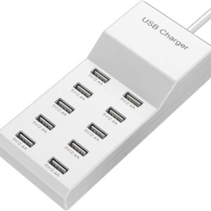 USB Wall Charger USB Charging Station for Multiple Devices Smart Charging Power Hub for Multiple Devices 10 Port Desktop Charger Charging Station Secure Block Compact for iPhone iPad Phone