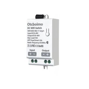 DC 12V 24V WiFi Smart Switch with DC Output, Compatible with Alexa & Google Home,Smart Life App,for LED Light, Motor, Fan, Lock – DC Input & Output