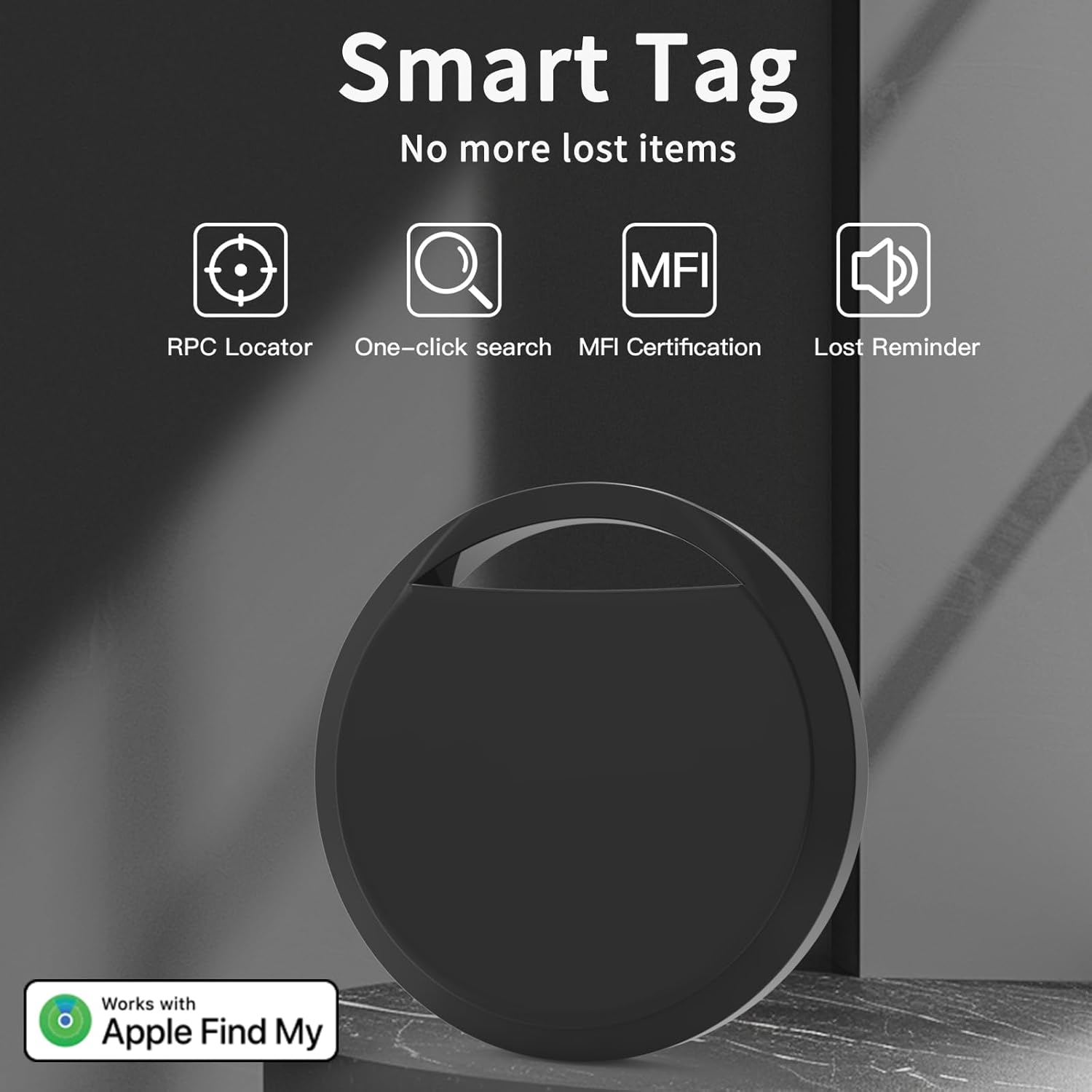 Air Tracker Tags 4 Pack Smart Tag Bluetooth Trackers Work with Apple Find My (iOS Only), Lightweight Tag Prevent Loss of Luggage Wallets Keys Bags,Replaceable Battery,IP67 Waterproof - Image 2