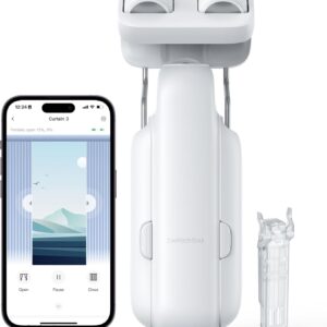 SwitchBot Automatic Curtain Opener - Bluetooth Remote Control Smart Curtain with App/Timer, Upgraded High-Performance Motor, Add SwitchBot Hub to Work with Alexa, Google Home, HomeKit