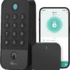 TREATLIFE Smart Door Lock with WiFi Bluetooth Gateway, Keyless Entry Door Lock with Code, Fingerprint and Keypad Deadbolt for Front Door, App Remote Control, Auto Lock, Black