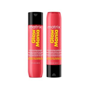 Matrix Glow Mania Color Protecting Shampoo and Conditioner Set - Hydrates & Enhances Shine, Preserves & Protects Moisture & Vibrancy, For Dull & Color-Treated Hair, With Glycolic Acid & Rosehip Oil