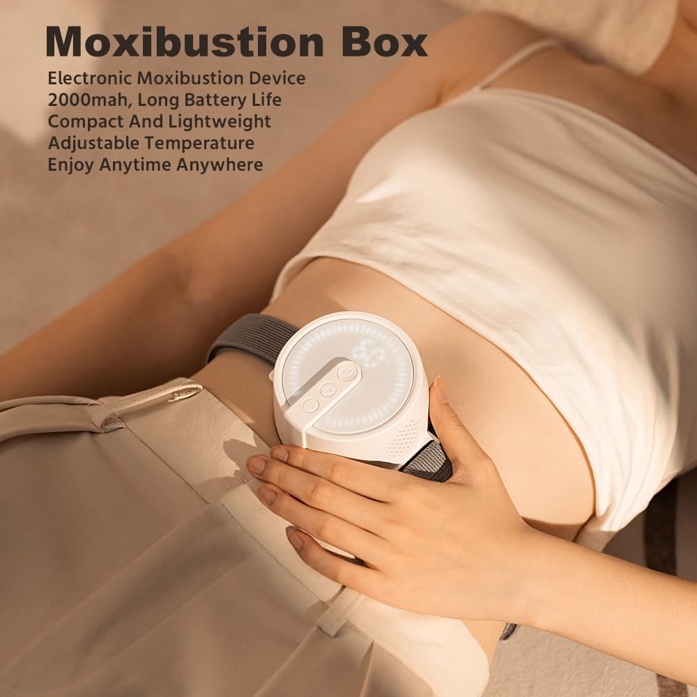 Matouch Smart Smokeless Moxibustion Box, Intelligent Temperature Control, Time Control, LCD Temperature Display, Portable Moxibustion Instrument Electronic Physiotherapy Instrument Set Gift for Woman - Image 2