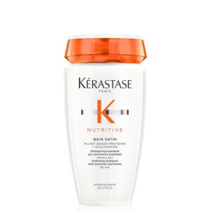 Kerastase Nutritive Bain Satin Shampoo | Gently Cleanses & Replenishes Moisture for Soft, Shiny Hair | With Plant-Based Proteins & Niacinamide | For Fine to Medium Dry Hair