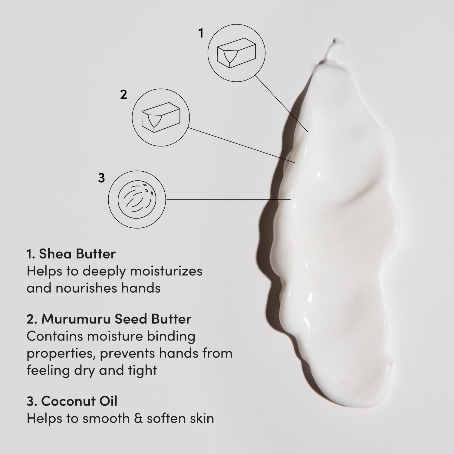 OUAI Hand Cream - Thick, Creamy Balm with Coconut Oil, Murumuru Butter and Shea Butter - Hydrating Moisturizer for Soft Hands - Use Daily to Deeply Nourish Skin (3 Oz) - Image 3