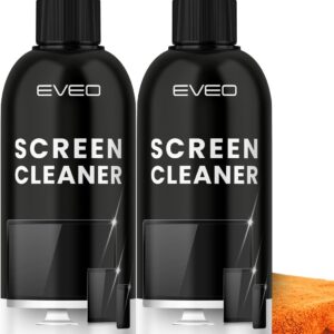 Screen Cleaner Spray - TV Screen Cleaner Spray and Microfiber Cloth kit, Computer Screen Cleaner & Car Screen Cleaner for TV, Monitor, Laptop, MacBook, iPad, iPhone and Electronic Devices - 2 Pack