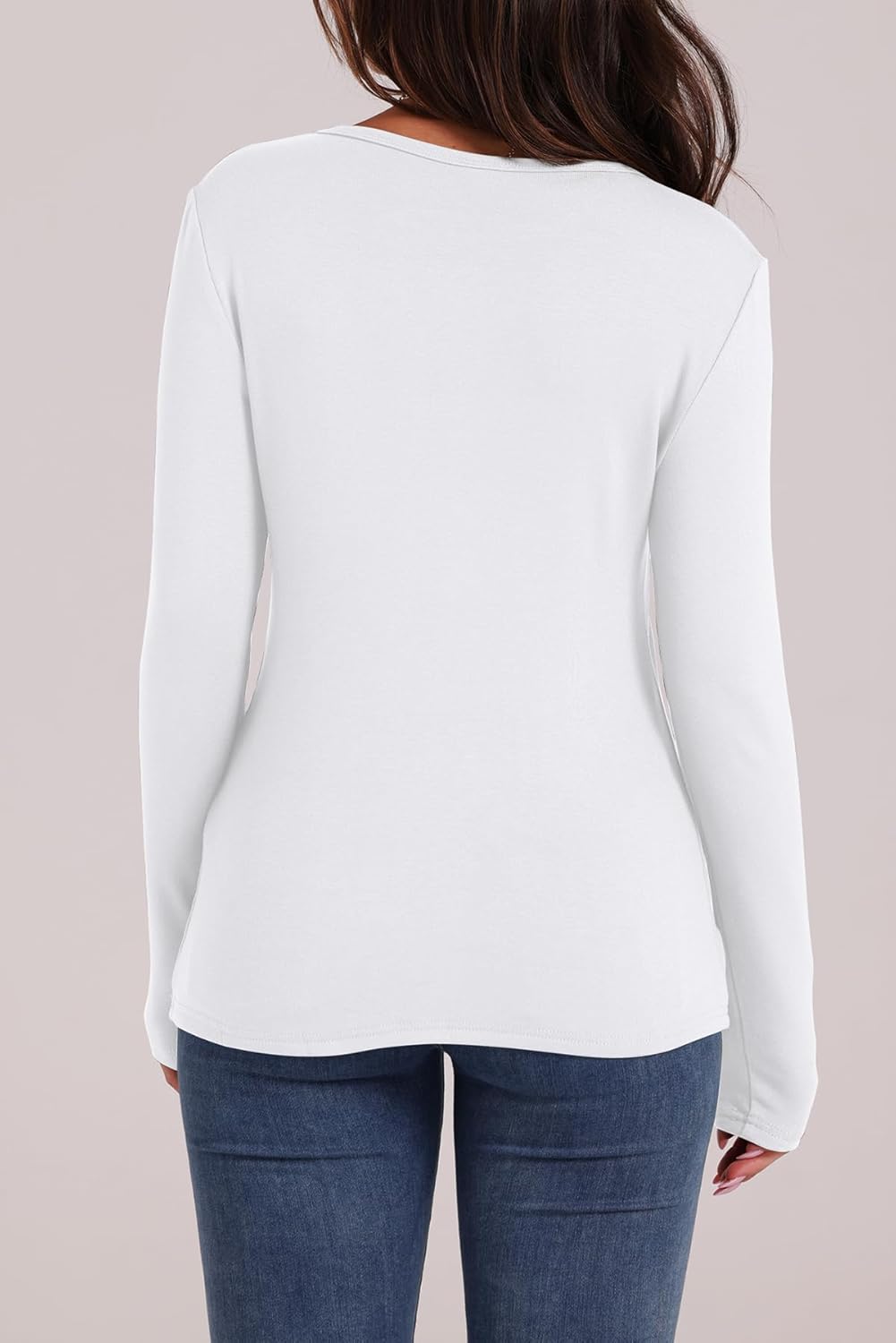 WIHOLL Long Sleeve Thermal Shirt for Women Light Fleece Tops Fall 2025 Crew Neck Casual Basic T-Shirts - Image 5