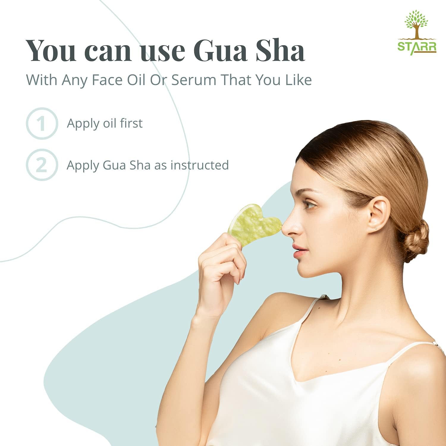 STARR-GIA Certified 100% Xiuyan Jade Gua Sha Massage Tool-Face Massager Reduces Puffiness-Gua Sha Facial Tools Promotes Blood Flow-Easy to Hold Face Sculpting Tool-Trigger Point Acupuncture - Image 4