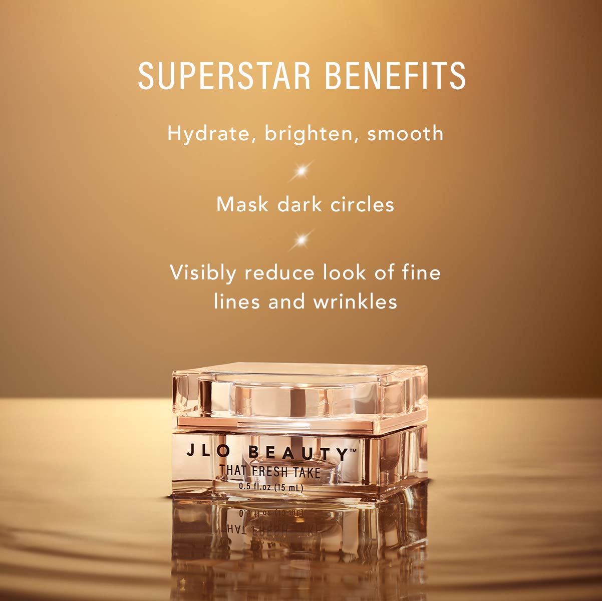 JLO BEAUTY Under Eye Cream for Women, Moisturizer with Peptides & Hyaluronic Acid, Hydrating Skin Care Cream to Help Reduce Puffiness, Dark Circles, Fine Lines & Wrinkles, That Fresh Take, 0.5 Oz - Image 3