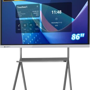 86" Touchscreen Monitor Smart Board, 4K Interactive Presentation Electronic Whiteboard with Android 13, Digital Signage Display for Office, Classroom,RAM 4GB+ ROM 32GB
