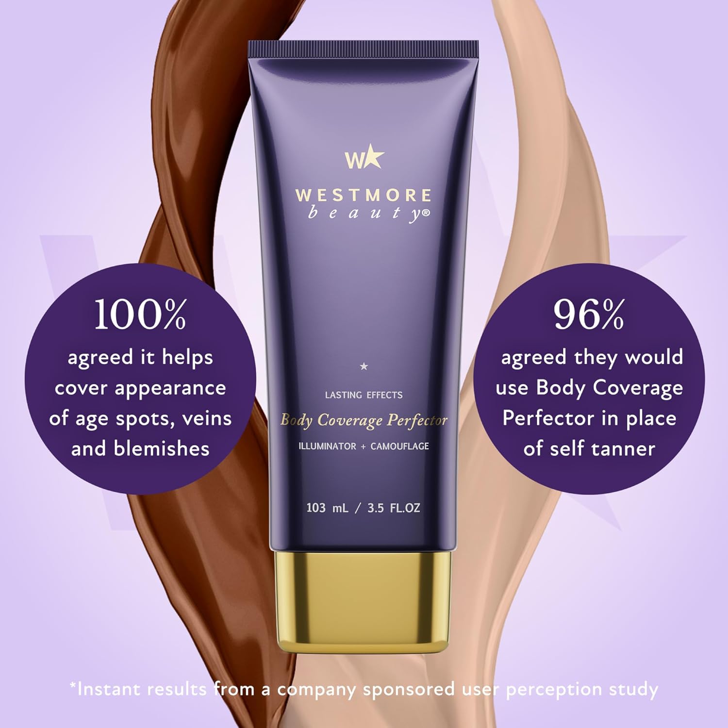 Westmore Beauty Body Coverage Perfector – Waterproof Leg & Body Makeup - Tattoo Cover Up Makeup - 7 Oz (Golden Radiance) - Image 4