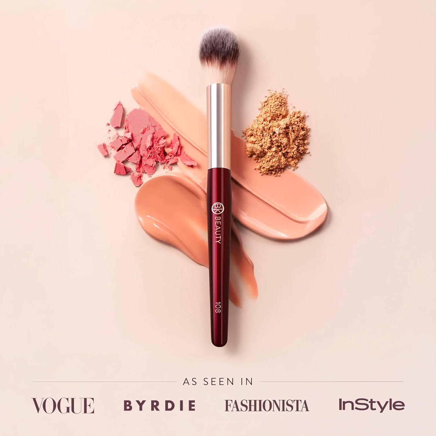 BK BEAUTY 108 PRECISION POWDER MAKEUP BRUSH – Pro-Designed Tapered Brush for Precise Under-Eye Setting, Crease-Free Finish, and Subtle Highlighting - Image 5