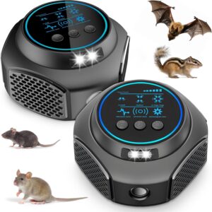 2026 Upgraded Mouse Repellent Ultrasonic Plug in Mice Repellent Indoor Control for Rodent Rat Mouse Mice Squirrel 3 IN1 Electronic Repellent Devices for House Garage Basement Attic 2 Pack