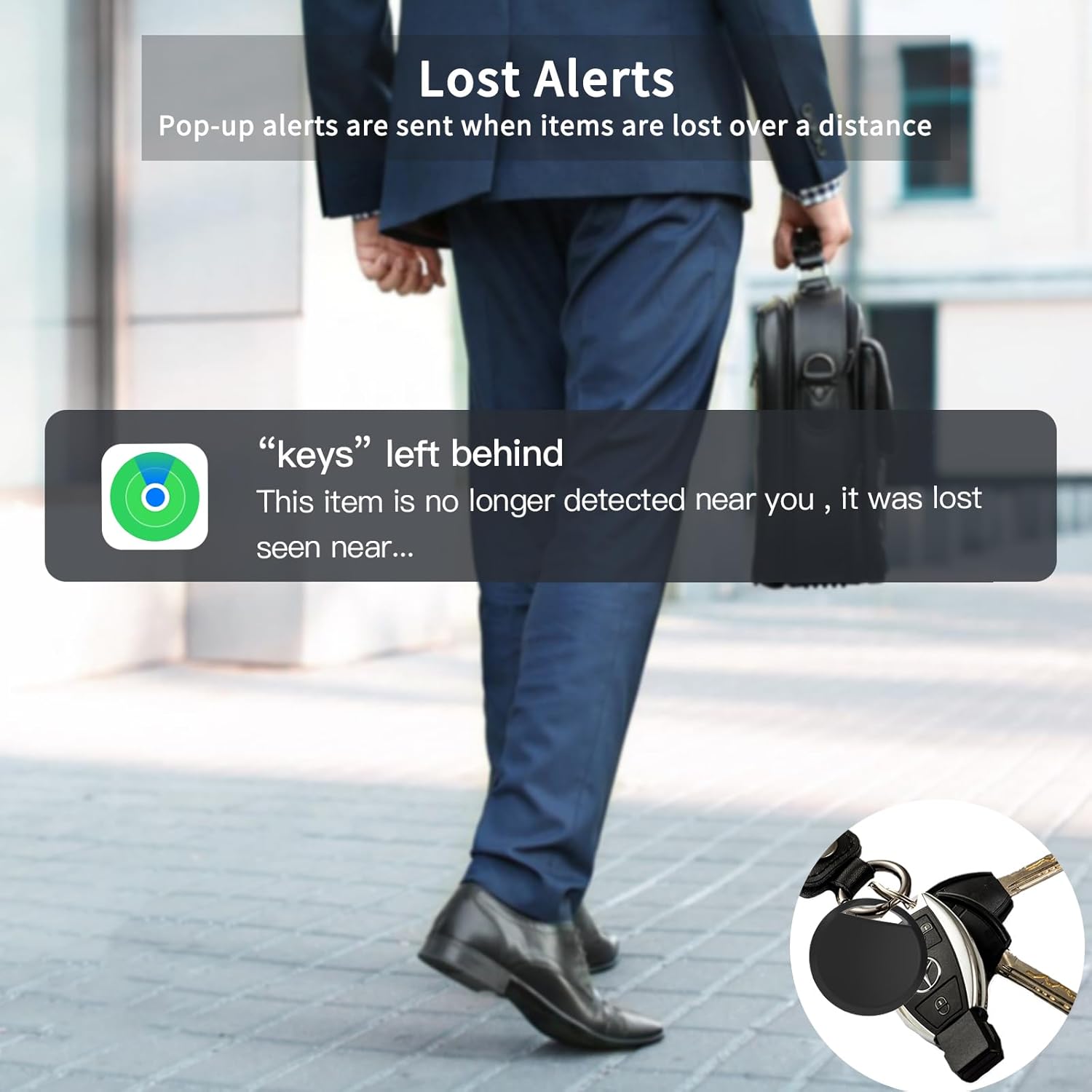 Air Tracker Tags 4 Pack Smart Tag Bluetooth Trackers Work with Apple Find My (iOS Only), Lightweight Tag Prevent Loss of Luggage Wallets Keys Bags,Replaceable Battery,IP67 Waterproof - Image 6