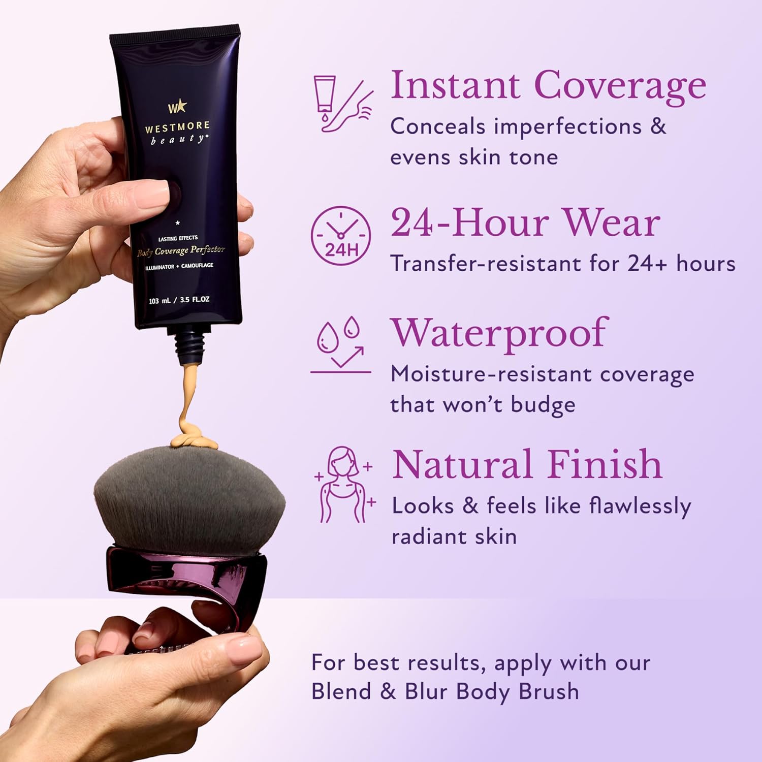 Westmore Beauty Body Coverage Perfector – Waterproof Leg & Body Makeup - Tattoo Cover Up Makeup - 7 Oz (Golden Radiance) - Image 2