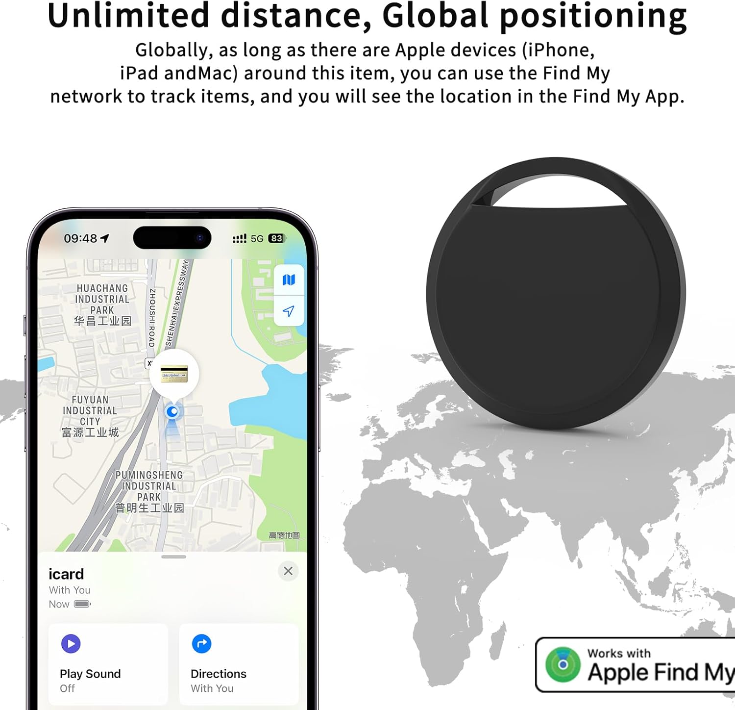 Air Tracker Tags 4 Pack Smart Tag Bluetooth Trackers Work with Apple Find My (iOS Only), Lightweight Tag Prevent Loss of Luggage Wallets Keys Bags,Replaceable Battery,IP67 Waterproof - Image 5