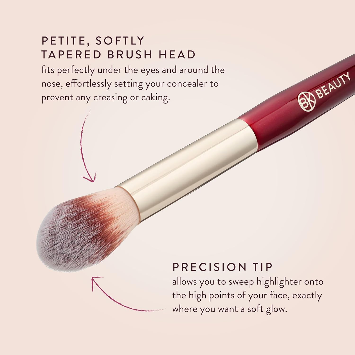BK BEAUTY 108 PRECISION POWDER MAKEUP BRUSH – Pro-Designed Tapered Brush for Precise Under-Eye Setting, Crease-Free Finish, and Subtle Highlighting - Image 4