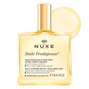 Nuxe Huile Prodigieuse Multi-Purpose Dry Oil - Radiant Glow and Lightweight Hydration for Face, Body & Hair. Nourishes, Repairs and Enhances