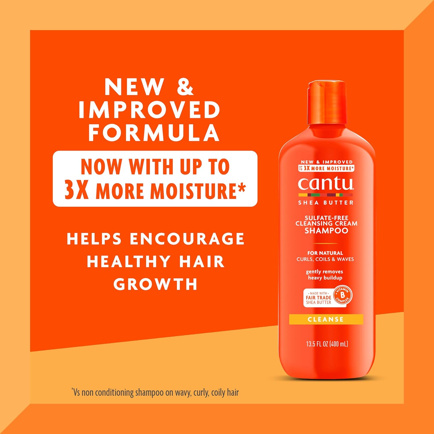 Cantu Sulfate-Free Cleansing Cream Shampoo with Shea Butter for Natural Hair, 13.5 oz - Image 3