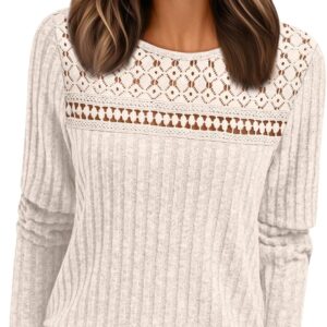 AUTOMET Womens Lace Long Sleeve Shirt Fall Top Fashion Dreesy Casual Tunic Sweaters Mesh Clothes Trendy Work Cute Outfits