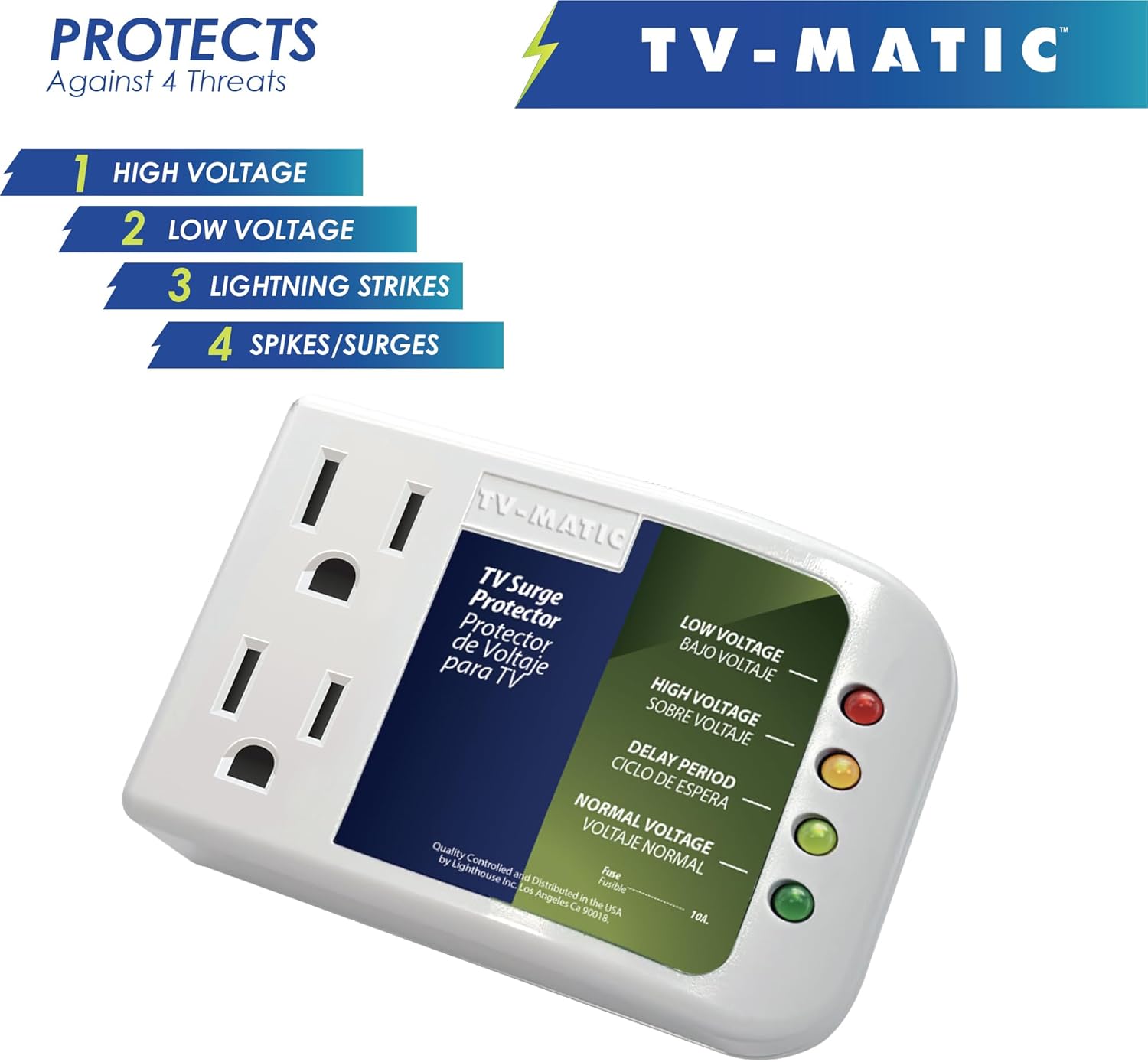 Electronic Voltage & Surge Protector for Smart TV, Game Consoles and Entertainment Center, Protects Against High and Low Voltage, Brownout, Spikes, Power Failure - Image 2