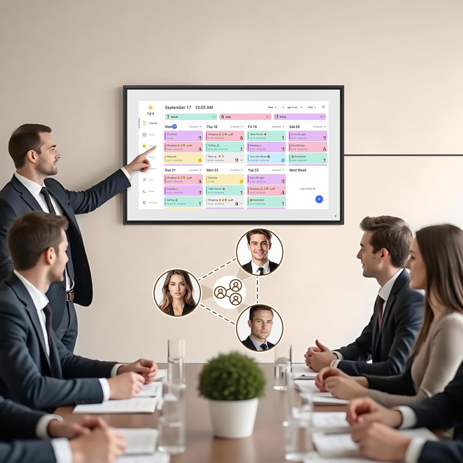 Smart Digital Calendar: 21.5-Inch Electronic Wall Calendars & Chore Chart, Full HD Interactive Touchscreen Display for Family Schedules Planner,Seamless Scheduling/Organizing-Wall/Desk Mountable-Black - Image 7