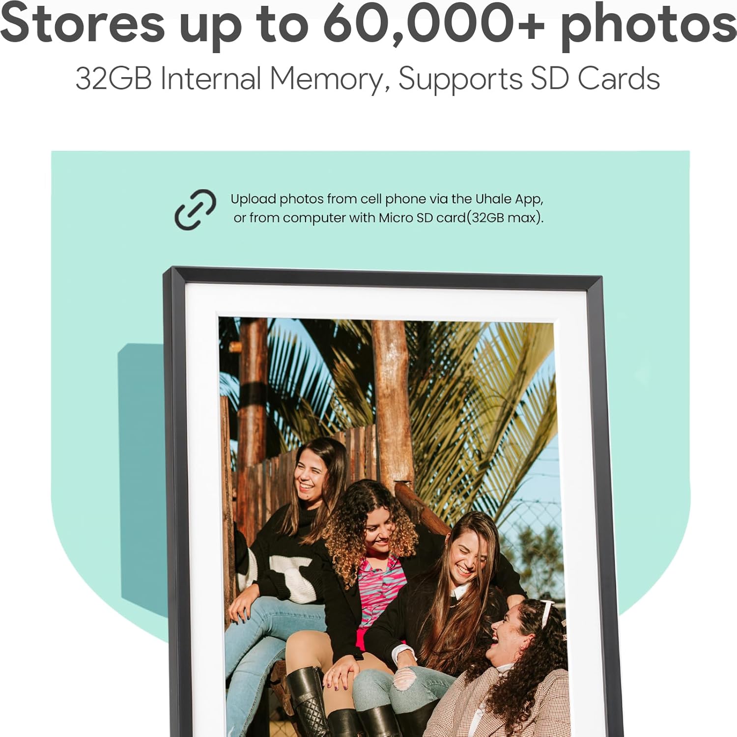 15.6'' Digital Picture Frame with 1920x1080 IPS Touch Screen, Smart Digital Photo Frame with 32GB Storage, Easy Setup to Share Photos/Videos via Free App - Image 3