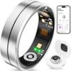 Fvtga Smart Ring for Women Men - Fitness Health Tracker with Sleep Monitoring Heart Rate and Activity Tracking,Blood Oxygen Monitor IP68 Waterproof No Subscription Fee iOS Android Compatible(Silver10)