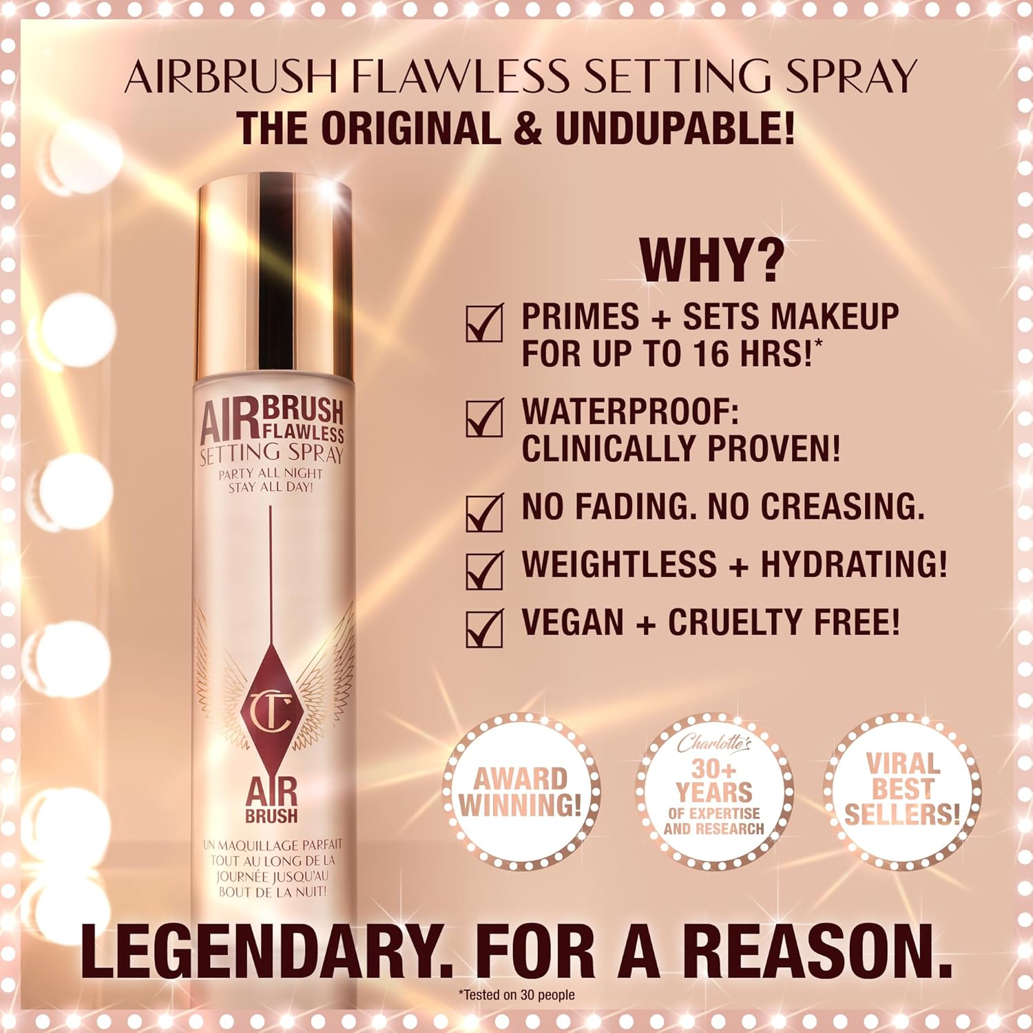 Charlotte Tilbury Airbrush Flawless Setting Spray - Gift Set Essential - Ultra-Fine Mist to Prime & Set Makeup - Perfect for Pairing with Other Skincare & Makeup Favorites - Image 2