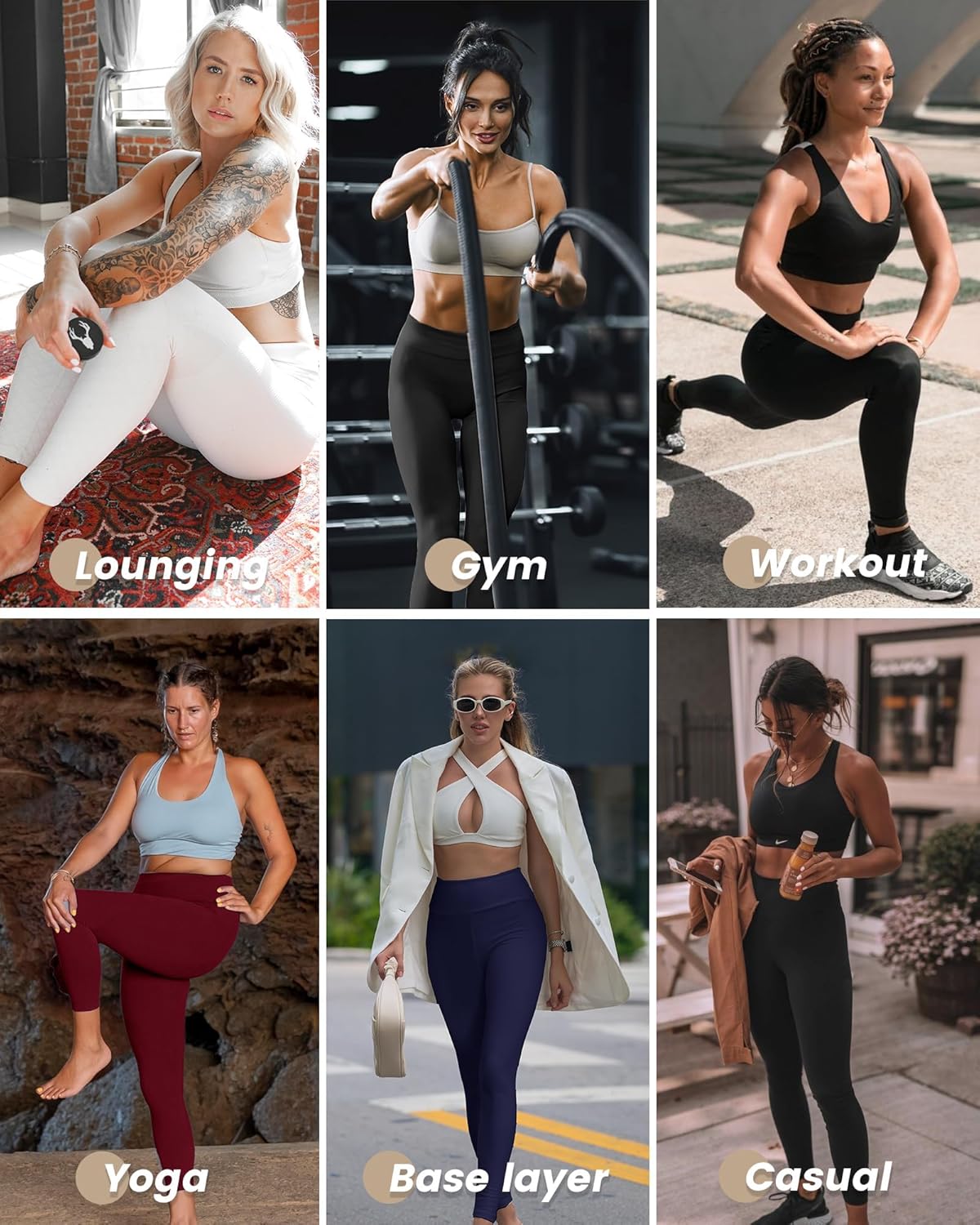 NexiEpoch 4 Pack Leggings for Women - High Waisted Tummy Control Soft Black Capri Yoga Pants with Pockets for Workout - Image 4