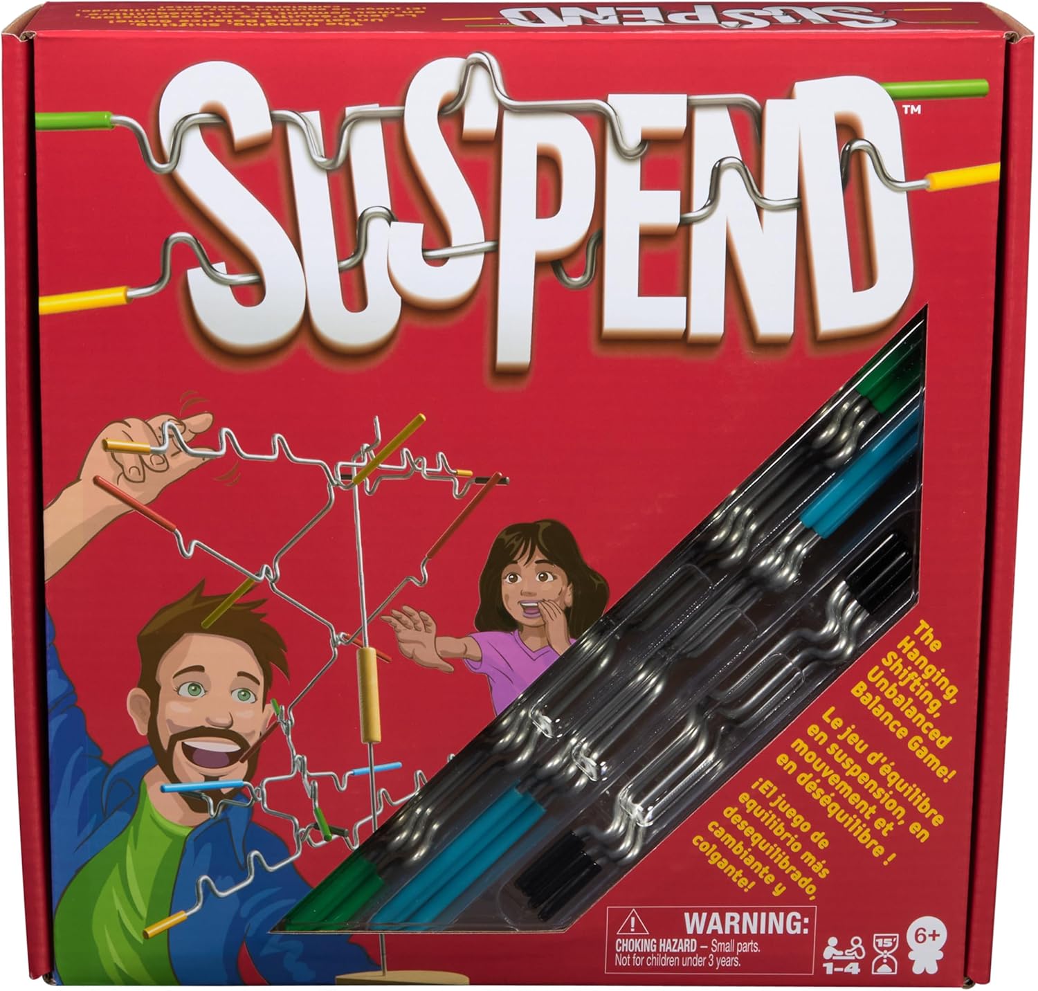 Spin Master Games, Suspend, A Balancing Family Game of Tricky Hangs & Steady Hands, Family Game Night, Learning Toy, 1-4 Players, for Ages 6 & Up