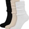 BomKinta Crew Slouch Socks Women - Retro Scrunch Short Sock - Soft Solid Ankle Socks Size 5-11