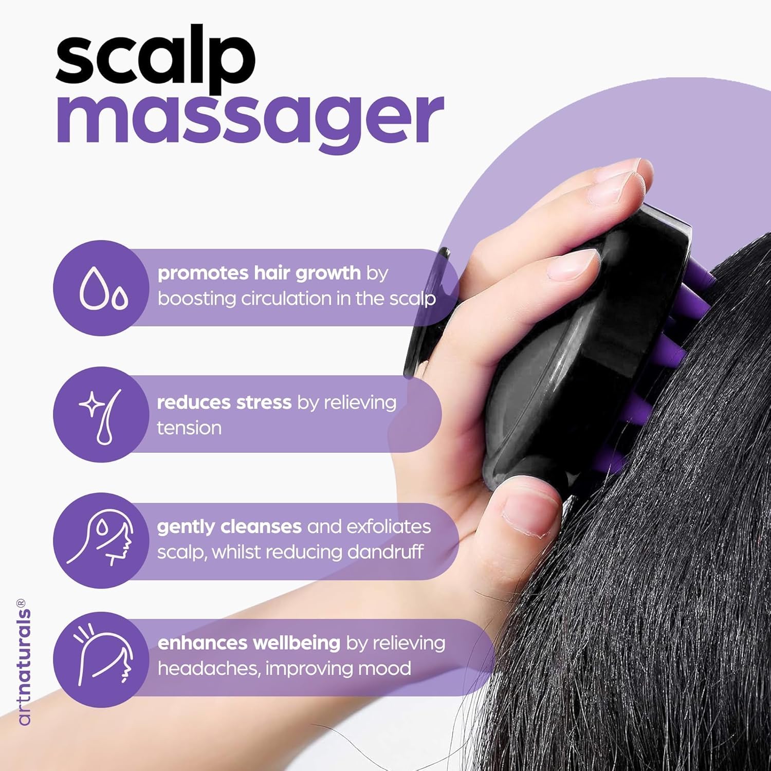 Artnaturals Organic Rosemary Castor Hair Oil + Massager Hair Growth Set Hair Growth Oil 4 ounces with Coconut & Olive Oil for Dry, Damaged & Split End - Image 4