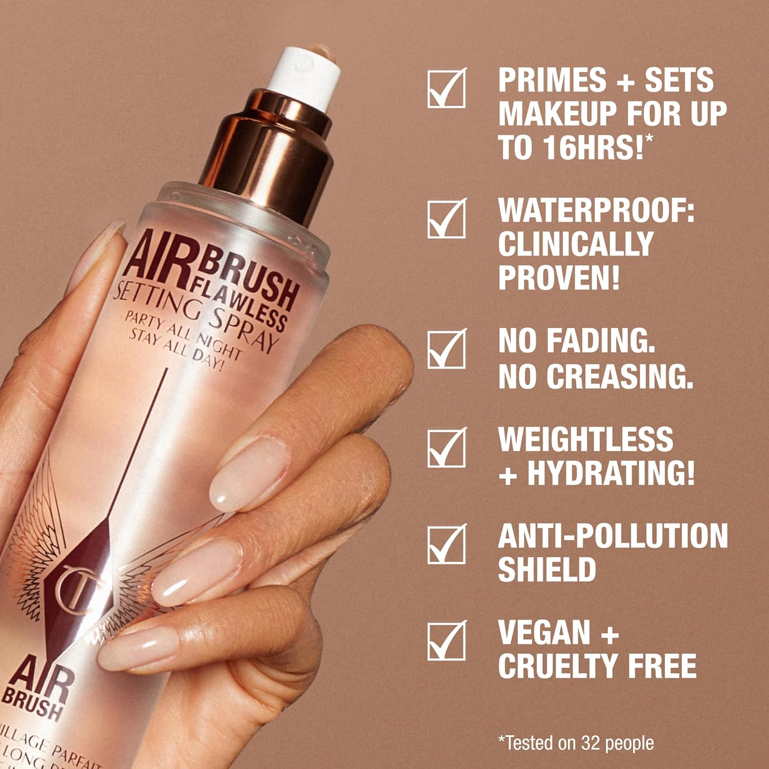 Charlotte Tilbury Airbrush Flawless Setting Spray - Gift Set Essential - Ultra-Fine Mist to Prime & Set Makeup - Perfect for Pairing with Other Skincare & Makeup Favorites - Image 4