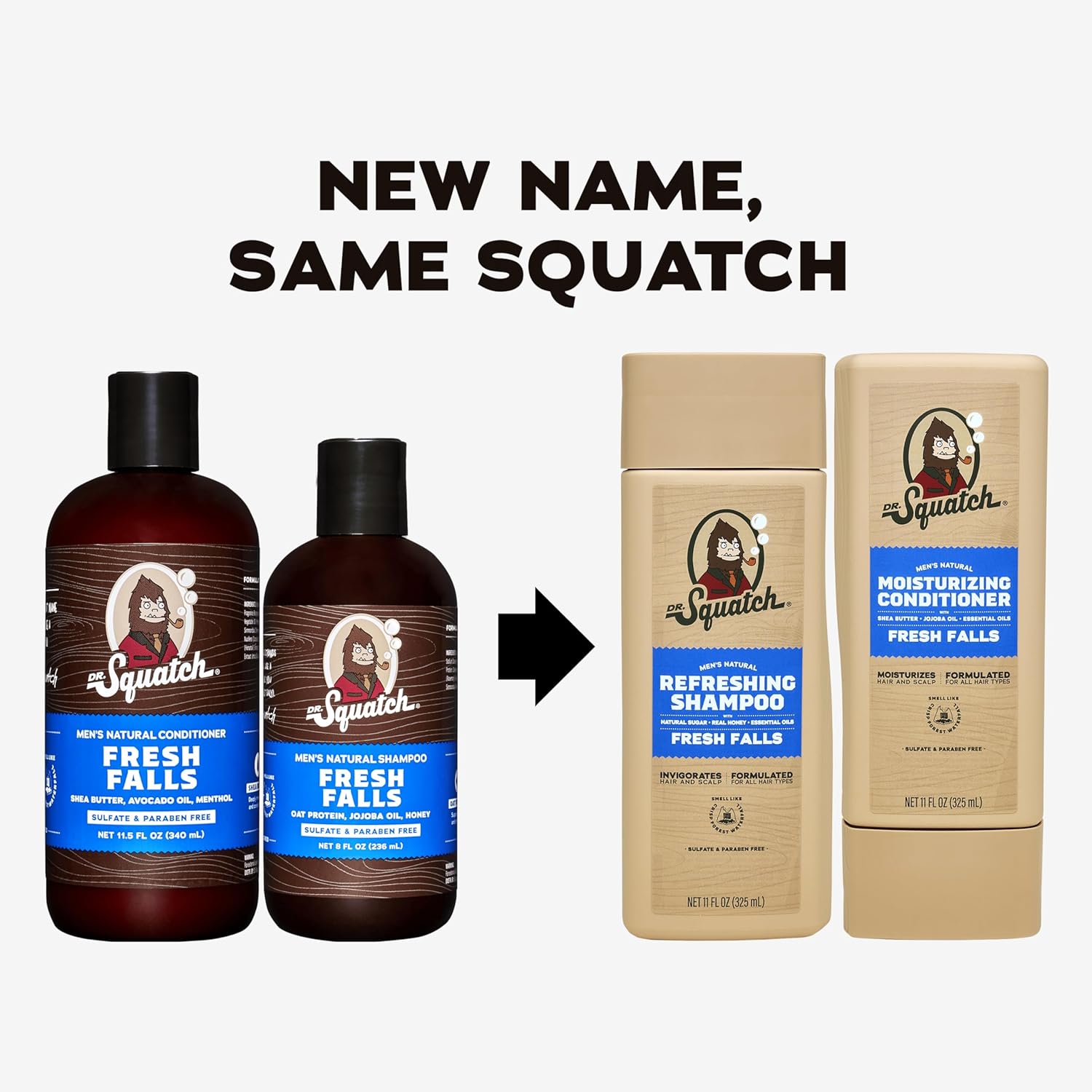 Dr. Squatch Natural Men's Shampoo and Conditioner Set - Healthy, Full Looking Hair - Fresh Falls Natural Shampoo and Conditioner for Men (11 fl oz, 2-Pack) - Image 2