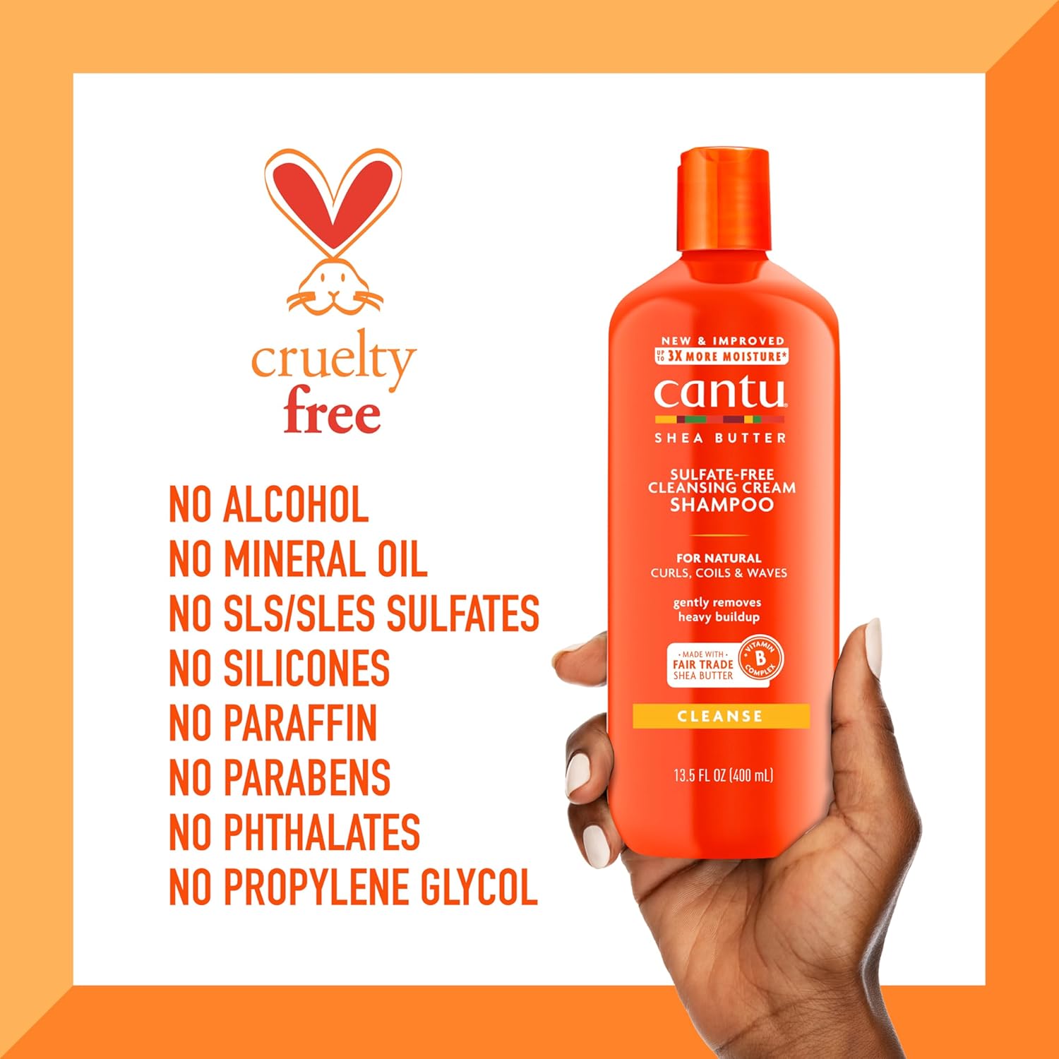 Cantu Sulfate-Free Cleansing Cream Shampoo with Shea Butter for Natural Hair, 13.5 oz - Image 8