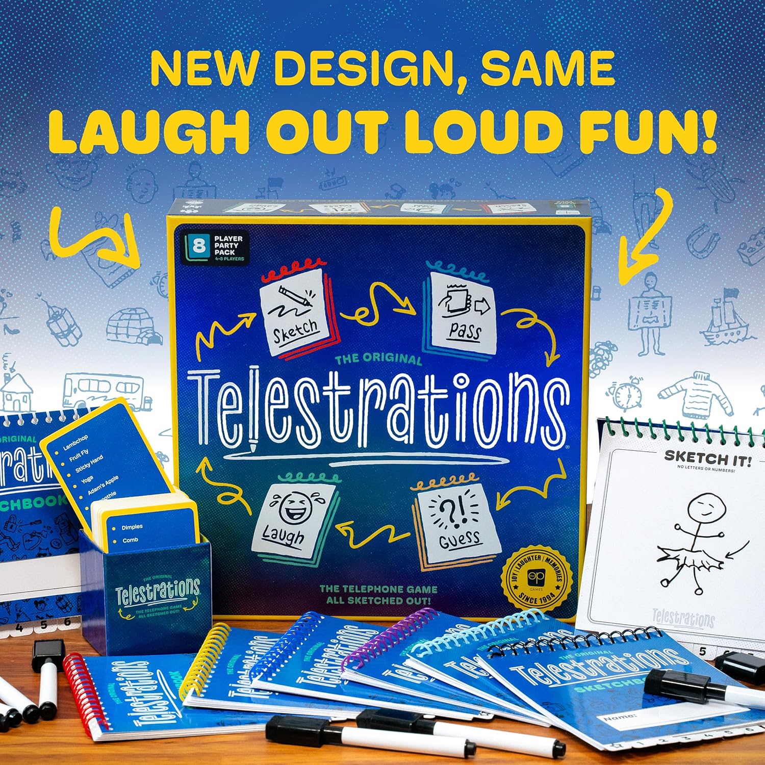 Telestrations 8 Player 2nd Edition Board Game, Award Winning Hilarious and Unpredictable Must Have Party Game with a New Look, Sketch What Your Read Then Guess What You Saw, 4-8 Players, Ages 10+ - Image 3