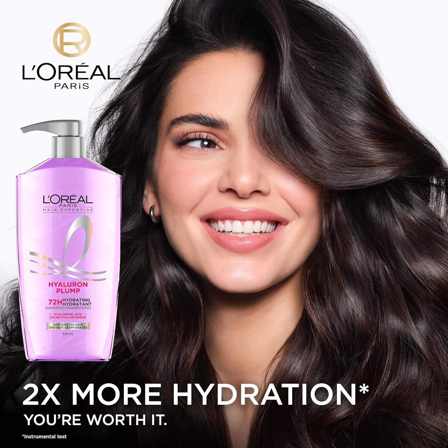 L'Oreal Paris Elvive Hyaluron Plump Hydrating Shampoo for Dehydrated, Dry Hair Infused with Hyaluronic Acid Care Complex, Paraben-Free, 26.5 Fl Oz - Image 2