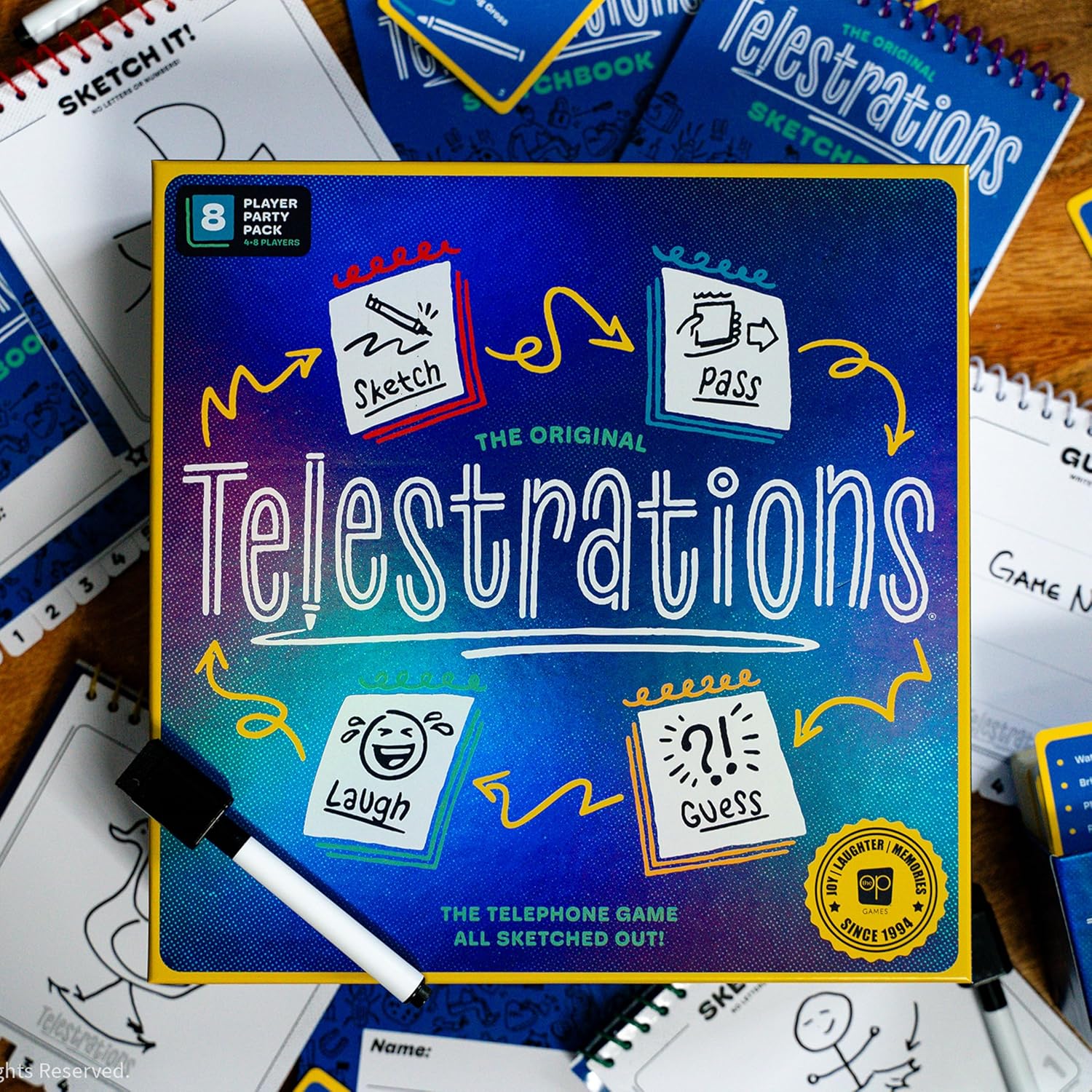Telestrations 8 Player 2nd Edition Board Game, Award Winning Hilarious and Unpredictable Must Have Party Game with a New Look, Sketch What Your Read Then Guess What You Saw, 4-8 Players, Ages 10+ - Image 2