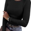 ANRABESS Women Long Sleeve Shirts Rib Knit Slim Fit Tops Basic Tee 2025 Fall Outfits Casual T-Shirt Underscrubs Layer Clothes