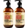 Argan Oil Shampoo and Conditioner Set - Sulfate Free Moroccan Care with Keratin - For Curly, Straight, Dry and Damaged Hair - Moisturizing, Hydrating, Anti Frizz Salon Technology