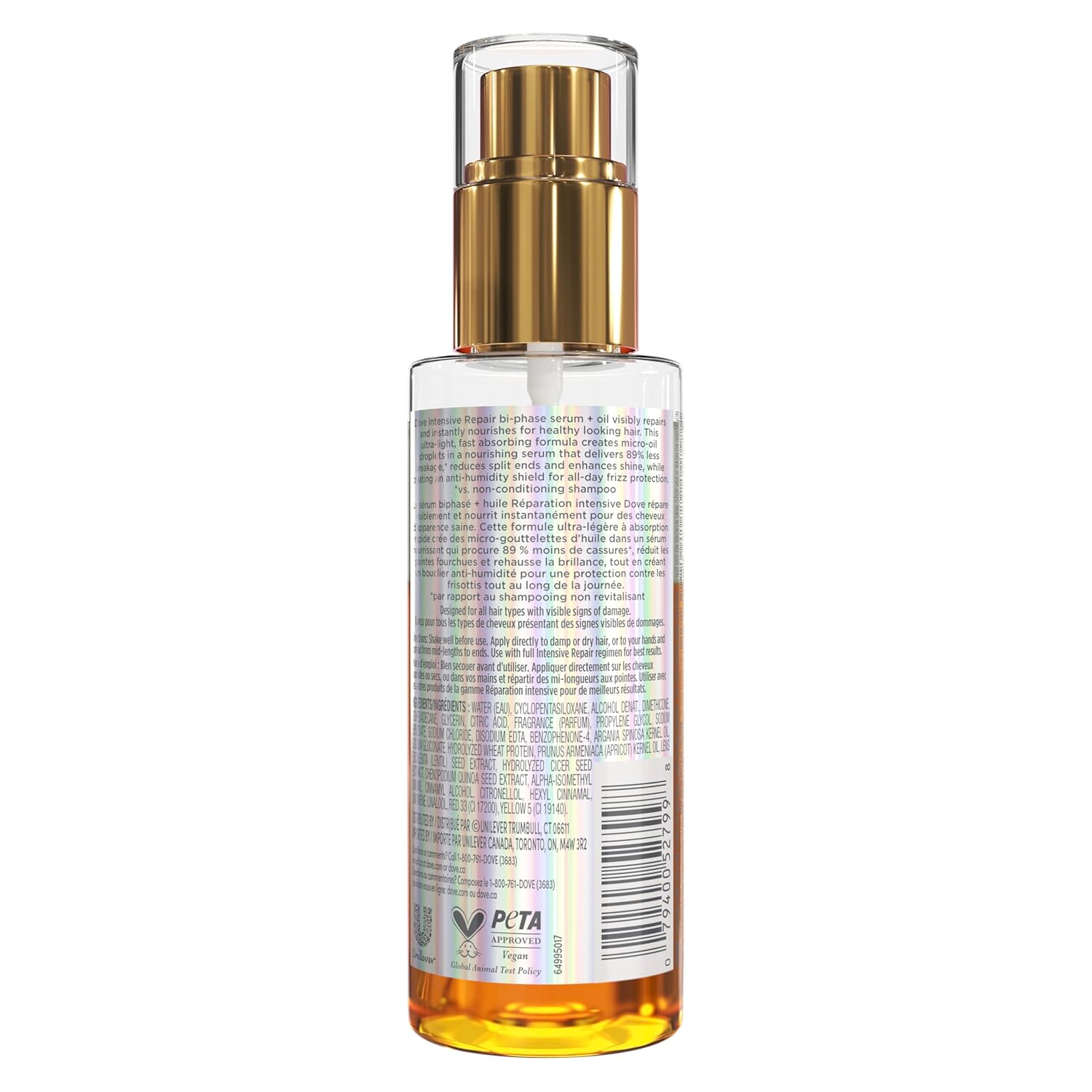 Dove Damage Therapy Intensive Repair with Amino Serum Bi-Phase Serum + Oil Hair Spray for Shine, Frizz Control, and Split Ends 3.9 oz - Image 2