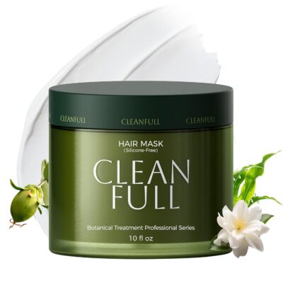 Botanical Keratin Hair Mask, Silicone Free Hair Treatment Deep Repair Conditioner for Dry Damaged Hair, Reverse from Bleach, Color & Heat, Vegan (10fl oz) | Keratin & Ceramide, Sulfate Free, Paraben Free, Phthalate Free, Lightweight & Smooth, Leafy-Fresh Scent