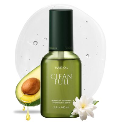 Botanical Hair Oil for Dry & Damaged Hair, Lightweight Leave-In Hair Serum with Heat Protection, Frizz Control, Shine & Split End Care, Vegan & Cruelty-Free, Paraben & Sulfate Free (2 fl oz)